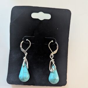 Elegant Silver and Turquoise Drop Earrings